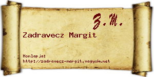 Zadravecz Margit névjegykártya