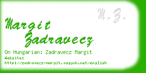 margit zadravecz business card